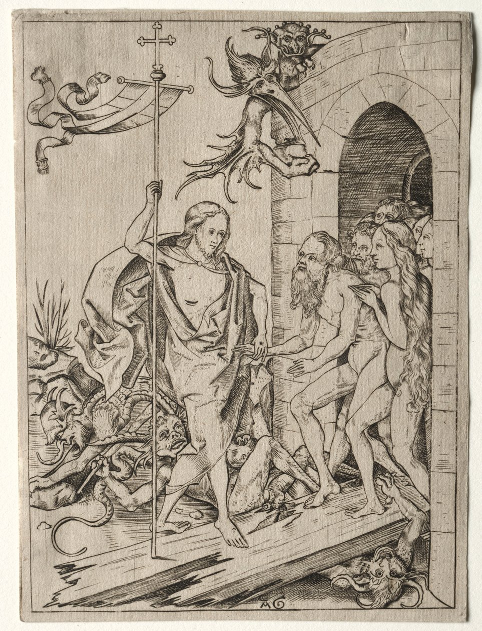 A descida ao limbo, 1400s. de Unbekannt