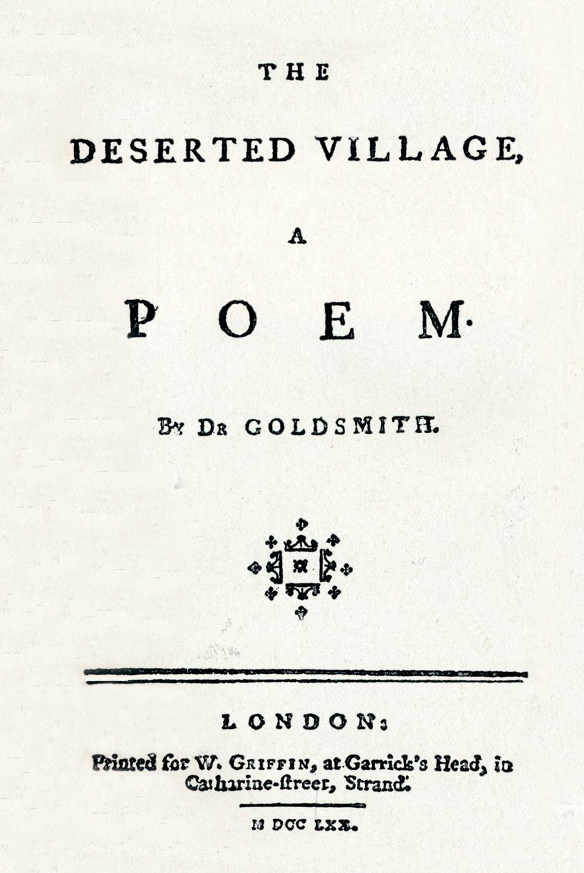 A vila deserta, um poema, c1770 de Unbekannt