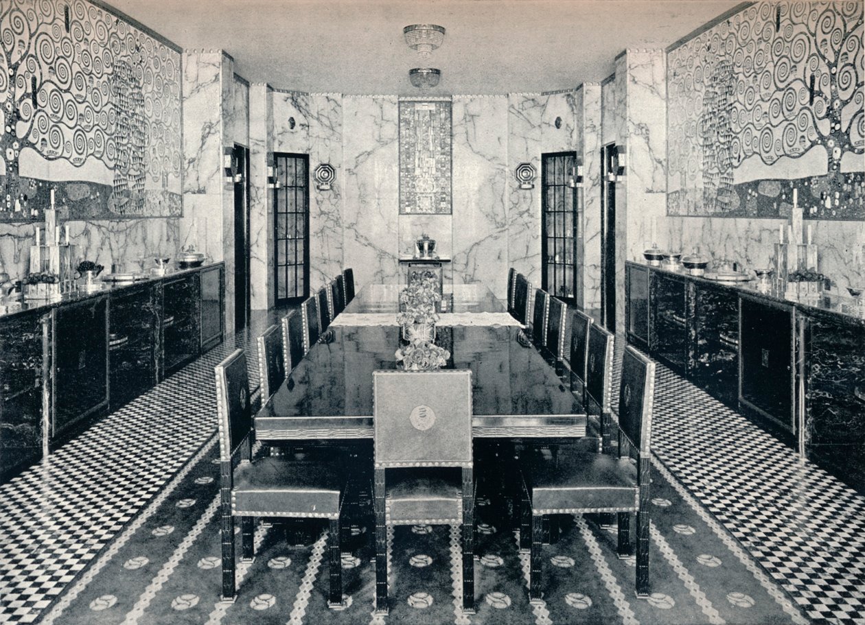 A sala de jantar do palácio Stoclet, Bruxelas, Bélgica, c1914 de Unbekannt
