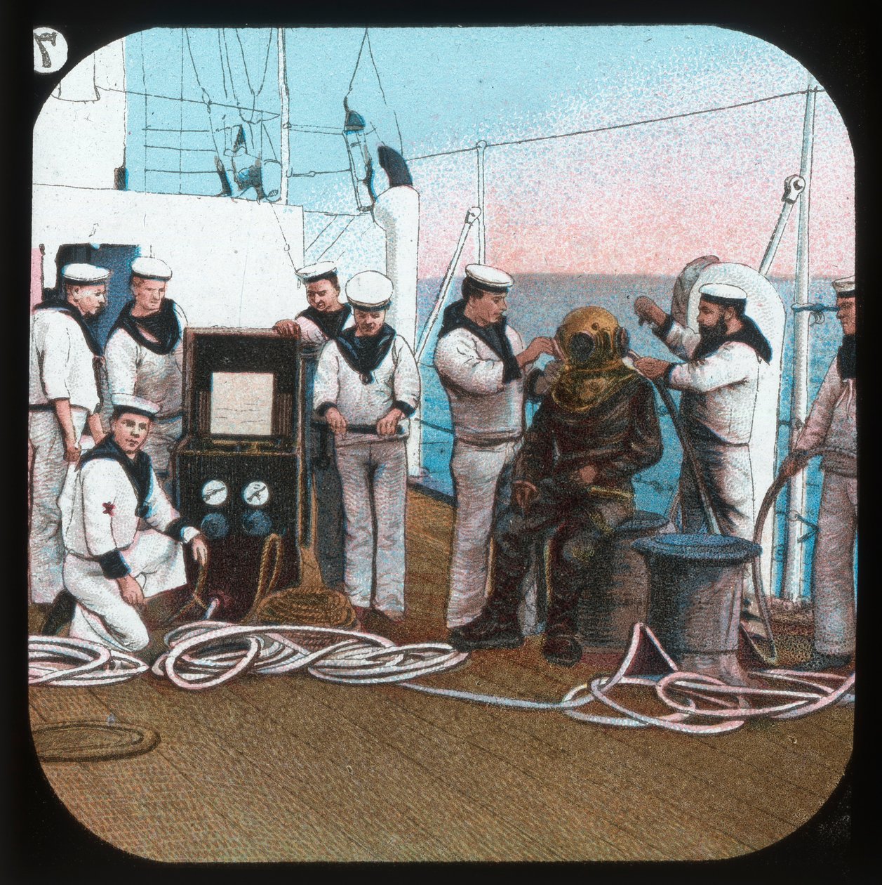 O mergulhador - HMS Blake, c1900. de Unbekannt