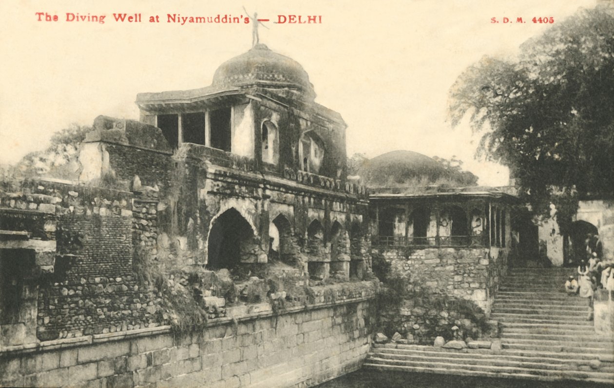 O poço de mergulho em Niyamudddins - Delhi. de Unbekannt