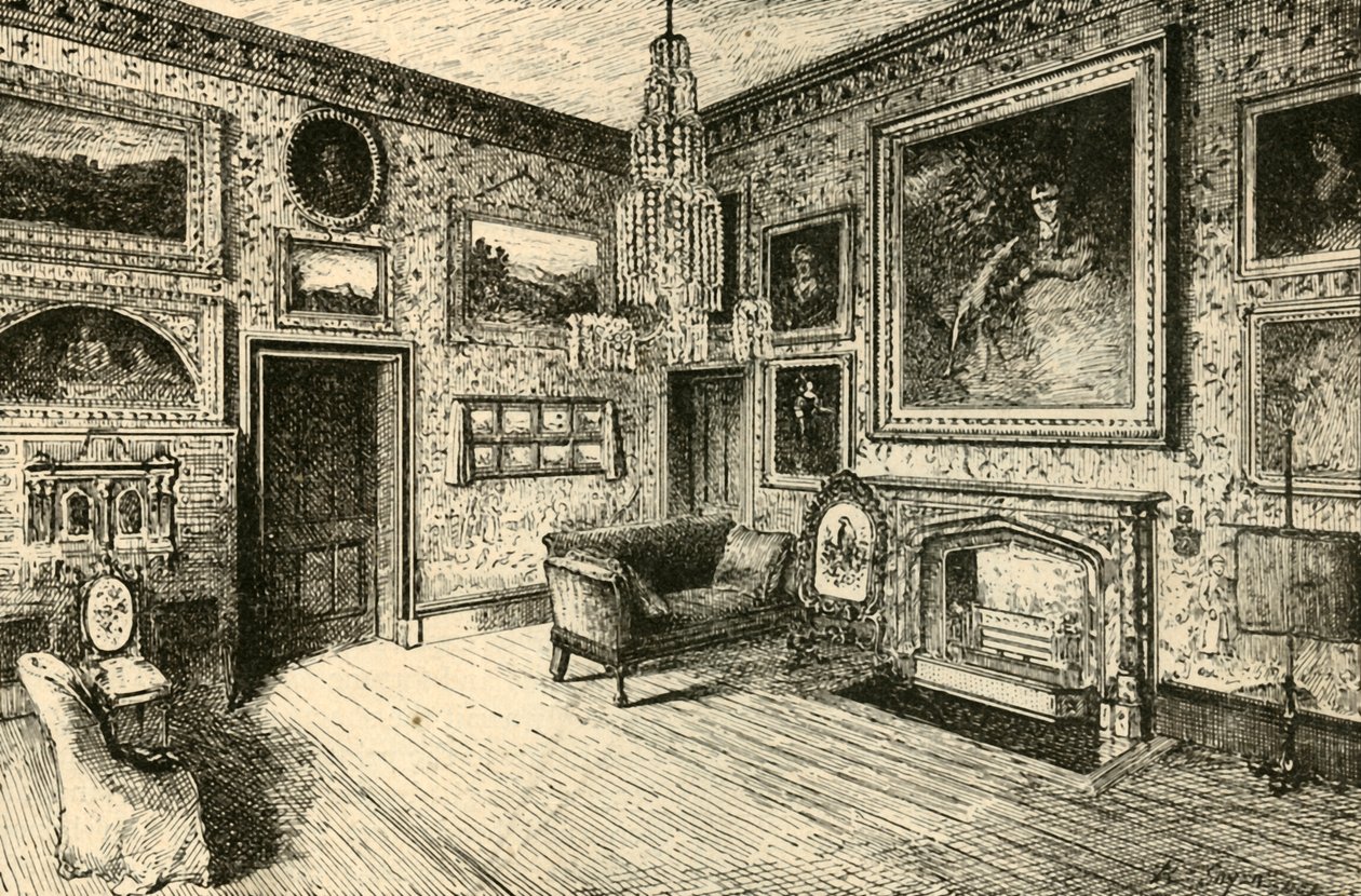 A sala de estar em Abbotsford, 1882. de Unbekannt