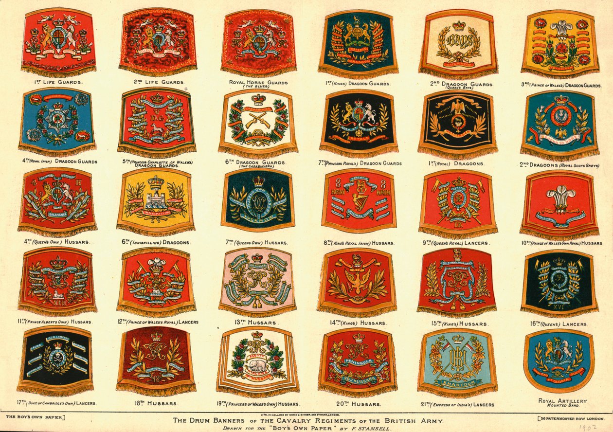 As Bandeiras de Bateria dos Regimentos de Cavalaria do Exército Britânico, 1902 de Unbekannt