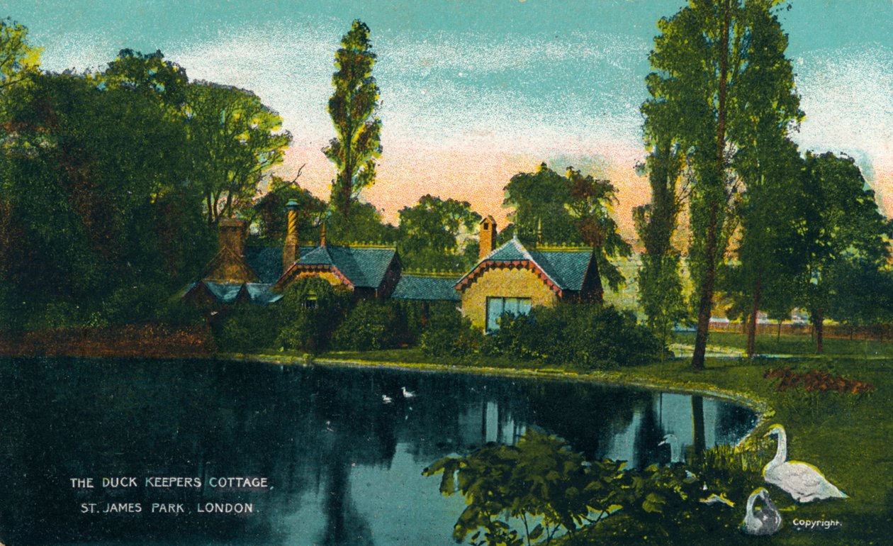 O Duck Keepers Cottage, St. James Park, Londres, 1907 de Unbekannt
