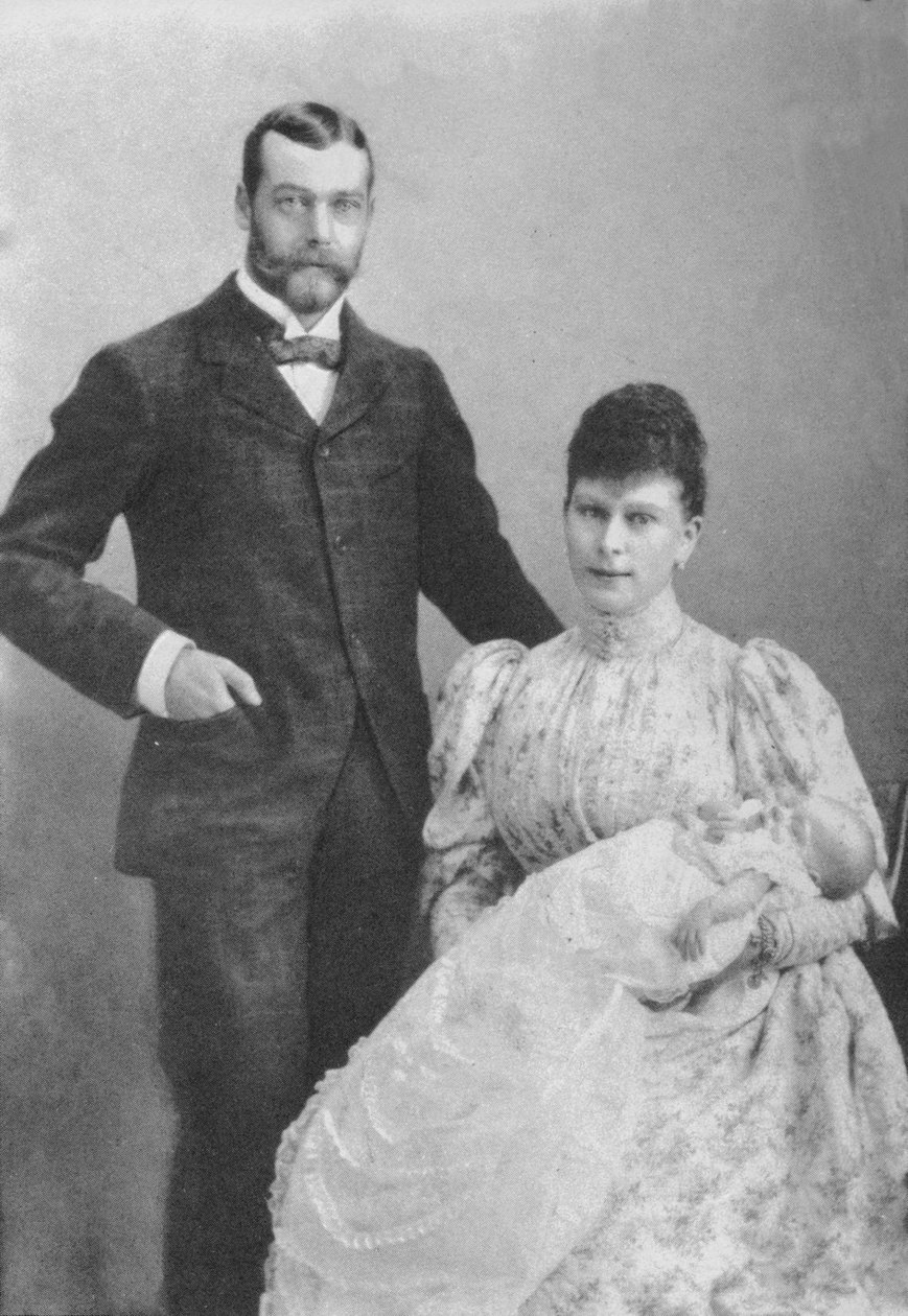 O duque e a duquesa de York, com o bebê príncipe Edward, 1894 1936 de Unbekannt