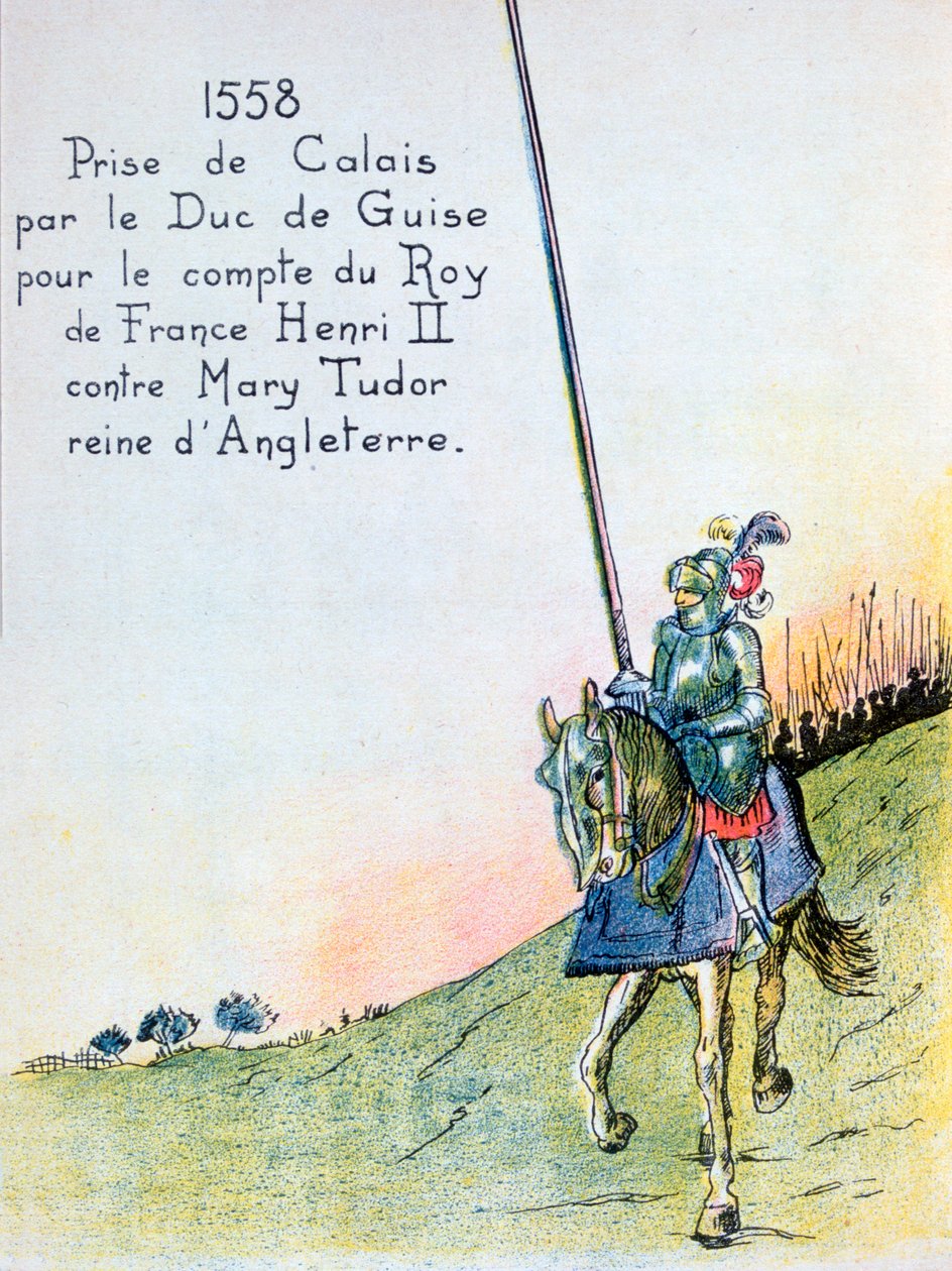 O Duque de Guise captura Calais dos ingleses, 7 de janeiro de 1558, século 20 de Unbekannt
