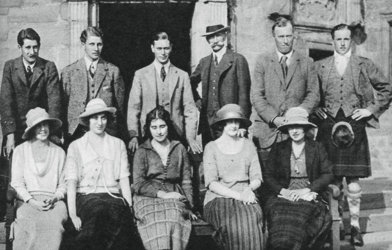 O Duque de York com a festa de tiro do Conde de Strathmores, Escócia, 1921 de Unbekannt