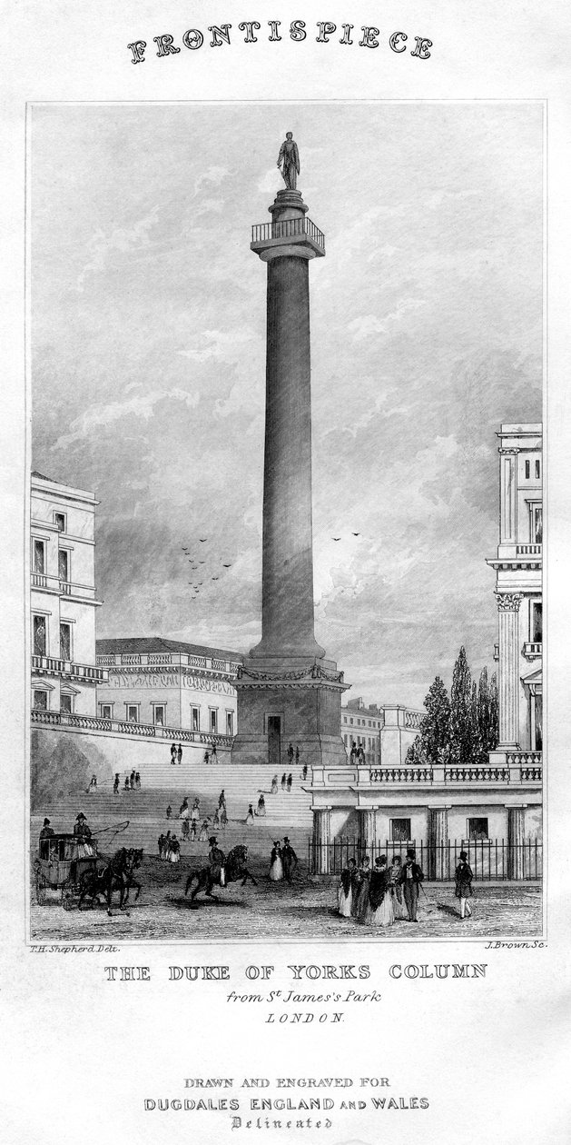 A coluna do Duque de Yorks de St Jamess Park, Westminster, Londres, século XIX de Unbekannt