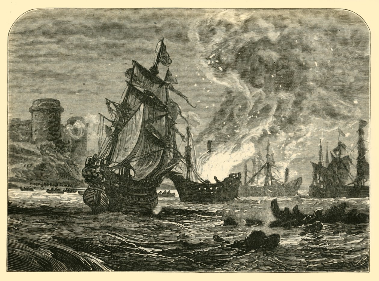 Os holandeses no Medway: De Ruyters Attack no castelo de Upnor, 1667, 1890. de Unbekannt