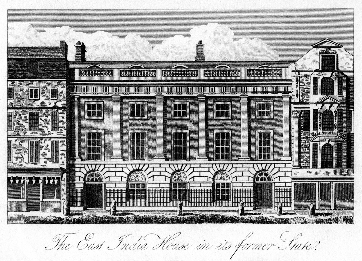 A Casa das Índias Orientais em seu estado anterior, Londres, início do século XIX de Unbekannt