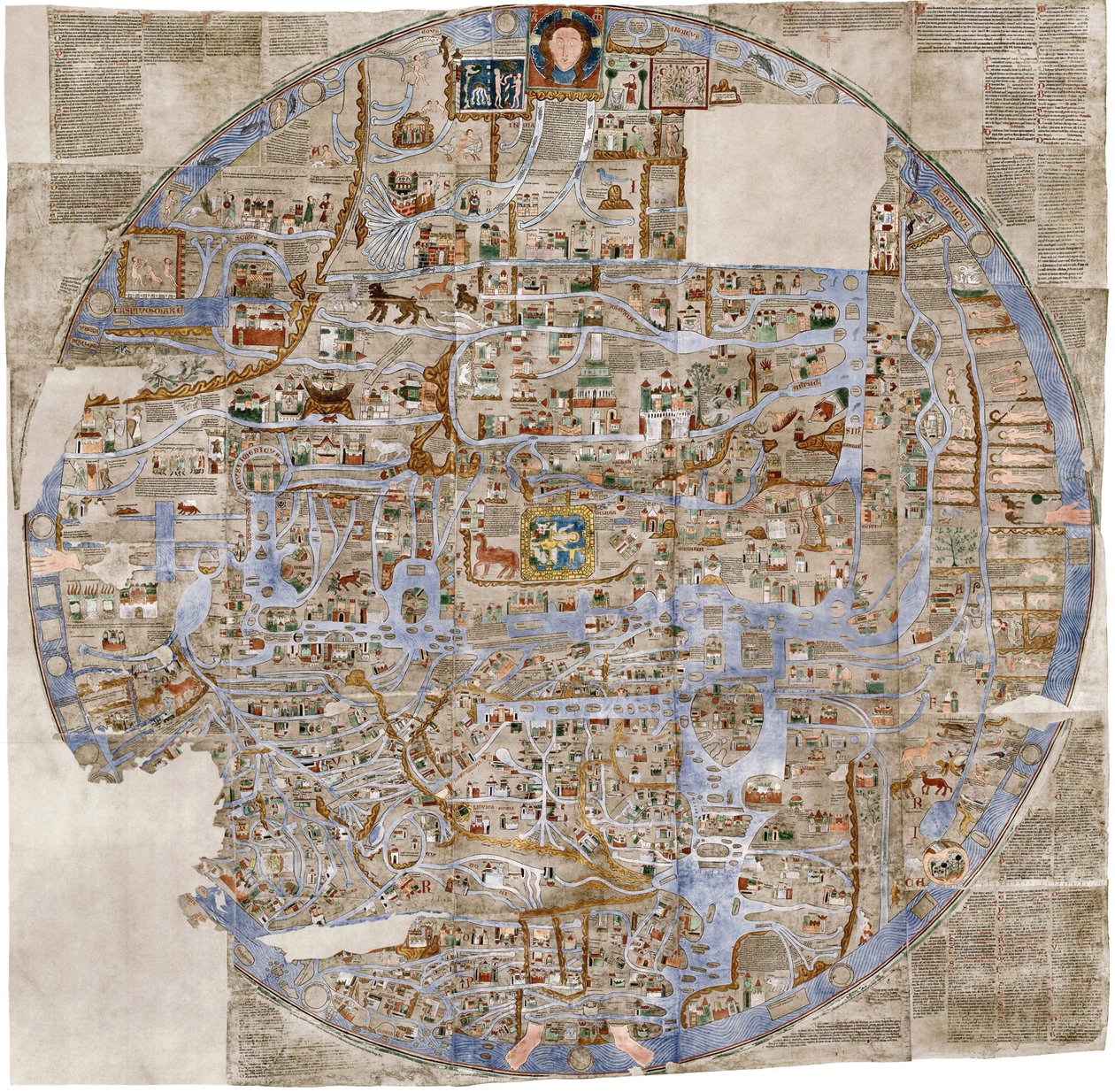 O mapa de Ebstorf, c. 1300 de Unbekannt