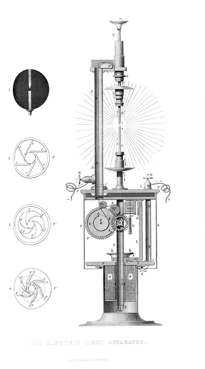 O aparelho de luz elétrica, 1866 de Unbekannt