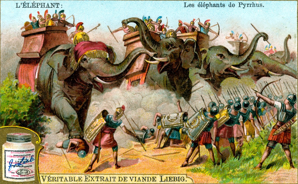 Os elefantes de Pirro, c1900 de Unbekannt