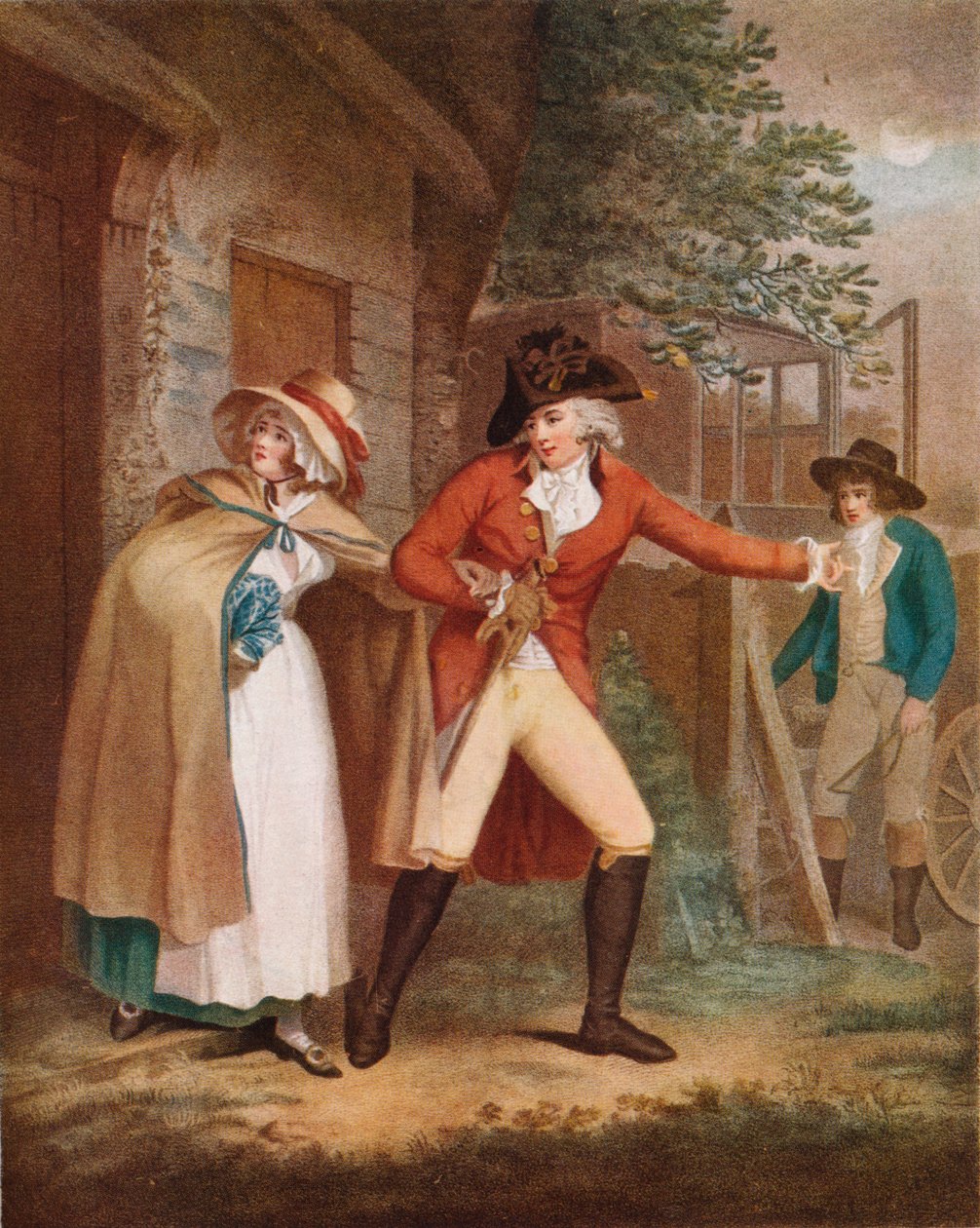 A fuga: Laetitia Lydia seduzida por seus amigos sob a promessa de casamento, 1789, 1925 de Unbekannt
