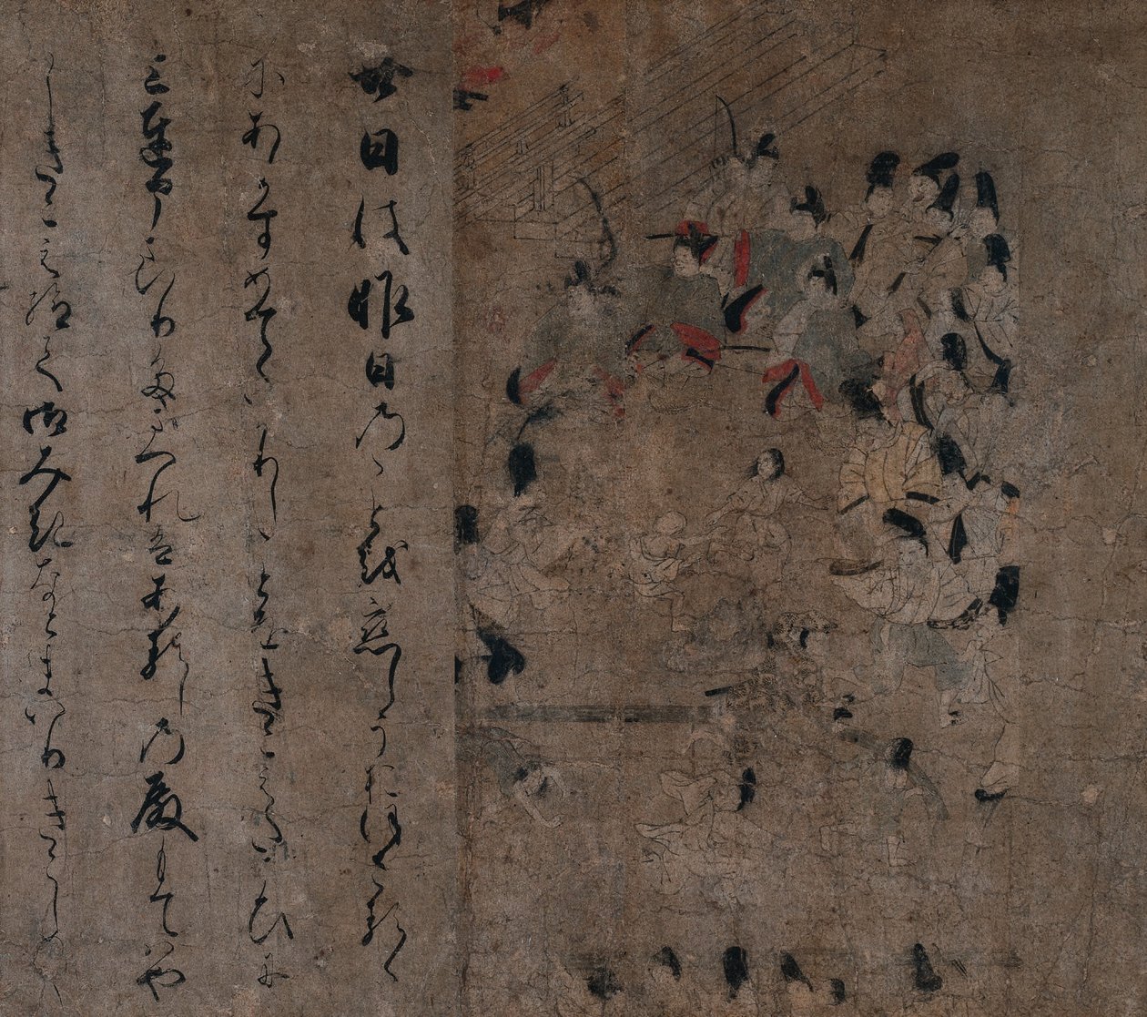 A presença de imperadores na corrida de cavalos: episódio do conto de Eiga Eiga Monogatari, c. 1200 de Unbekannt