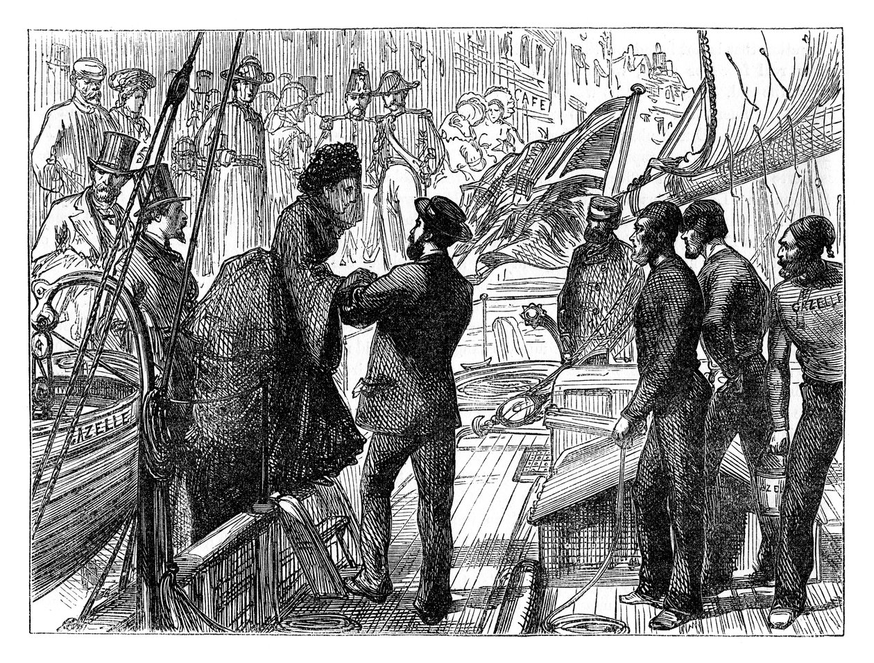 A imperatriz dos franceses que embarcam na gazela, 1870, final do século XIX de Unbekannt
