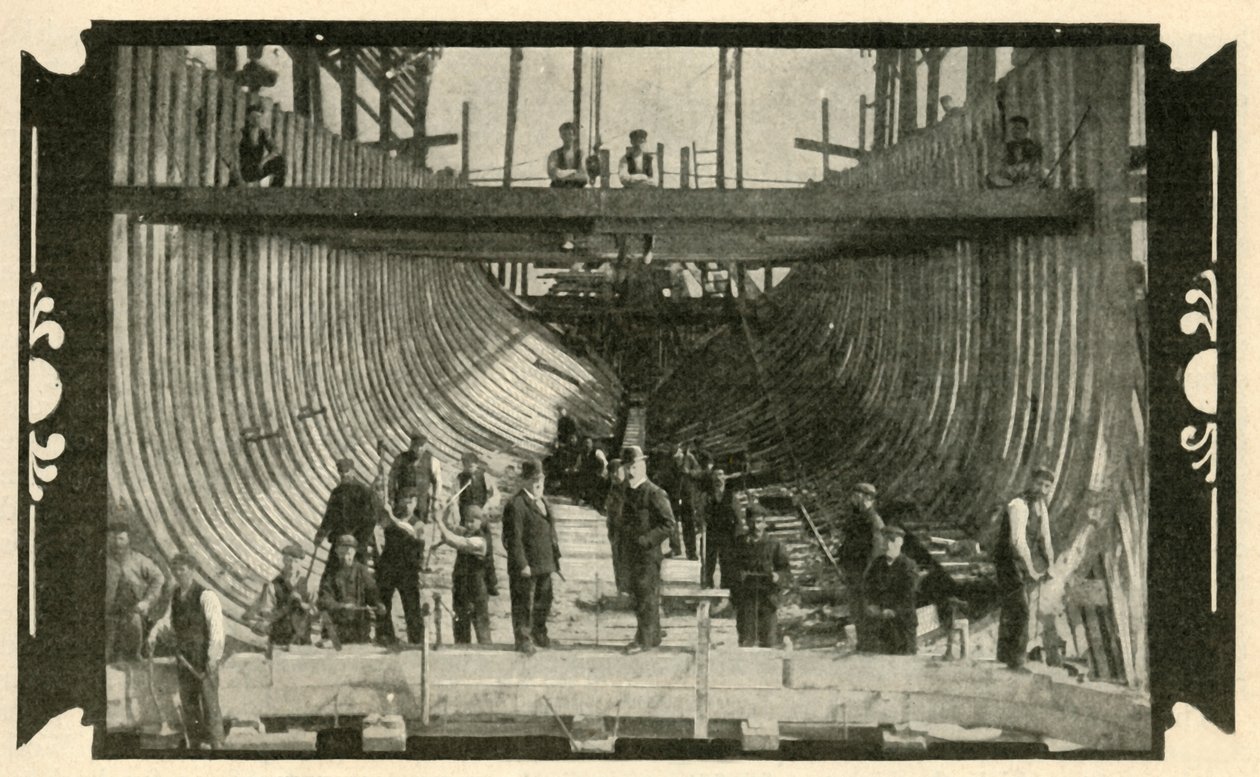 O navio inglês, Discovery, On The Stocks, 1901. de Unbekannt