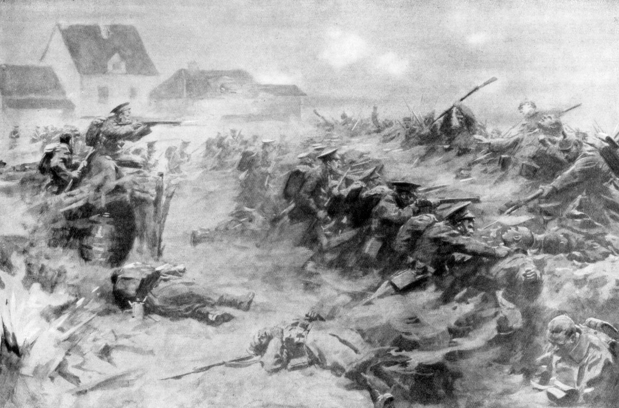 Os ingleses expulsam os alemães na frente de Ypres, Bélgica, 11 de novembro de 1914, 1926 de Unbekannt