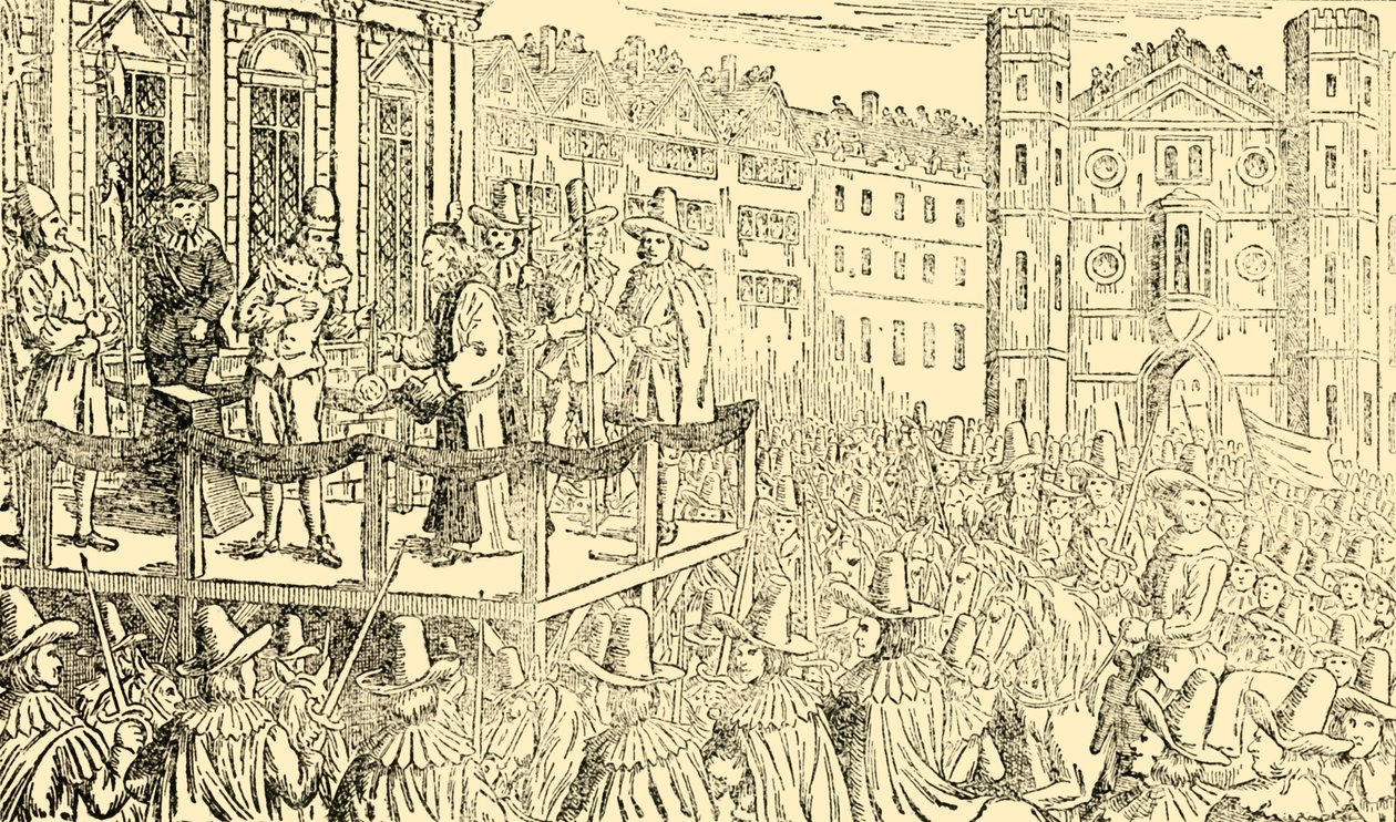 A execução de Charles I. em Whitehall, 30 de janeiro de 1649, c30. de Unbekannt