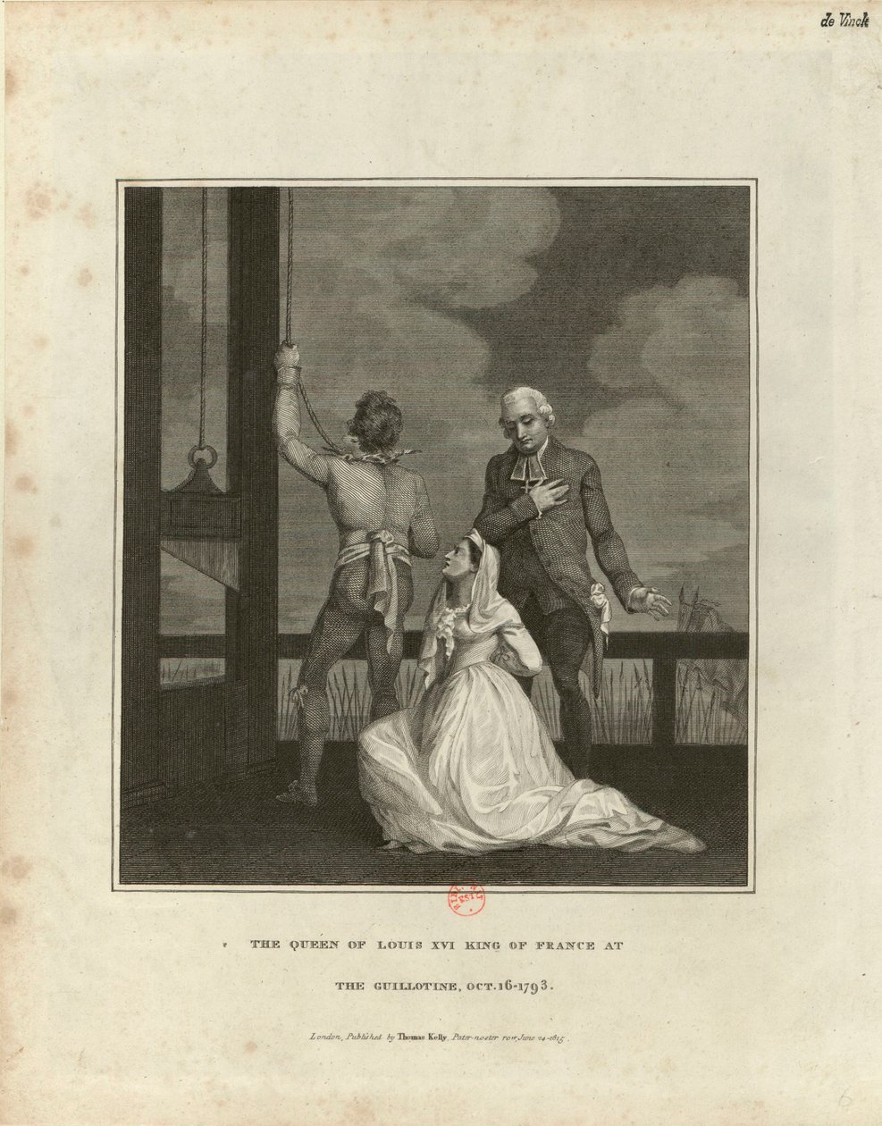 A Execução de Maria Antonieta em 16 de outubro de 1793, 1815. de Unbekannt