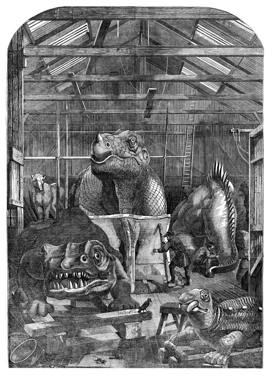 A sala modelo Animais Extintos no Crystal Palace, Sydenham, 1853 de Unbekannt