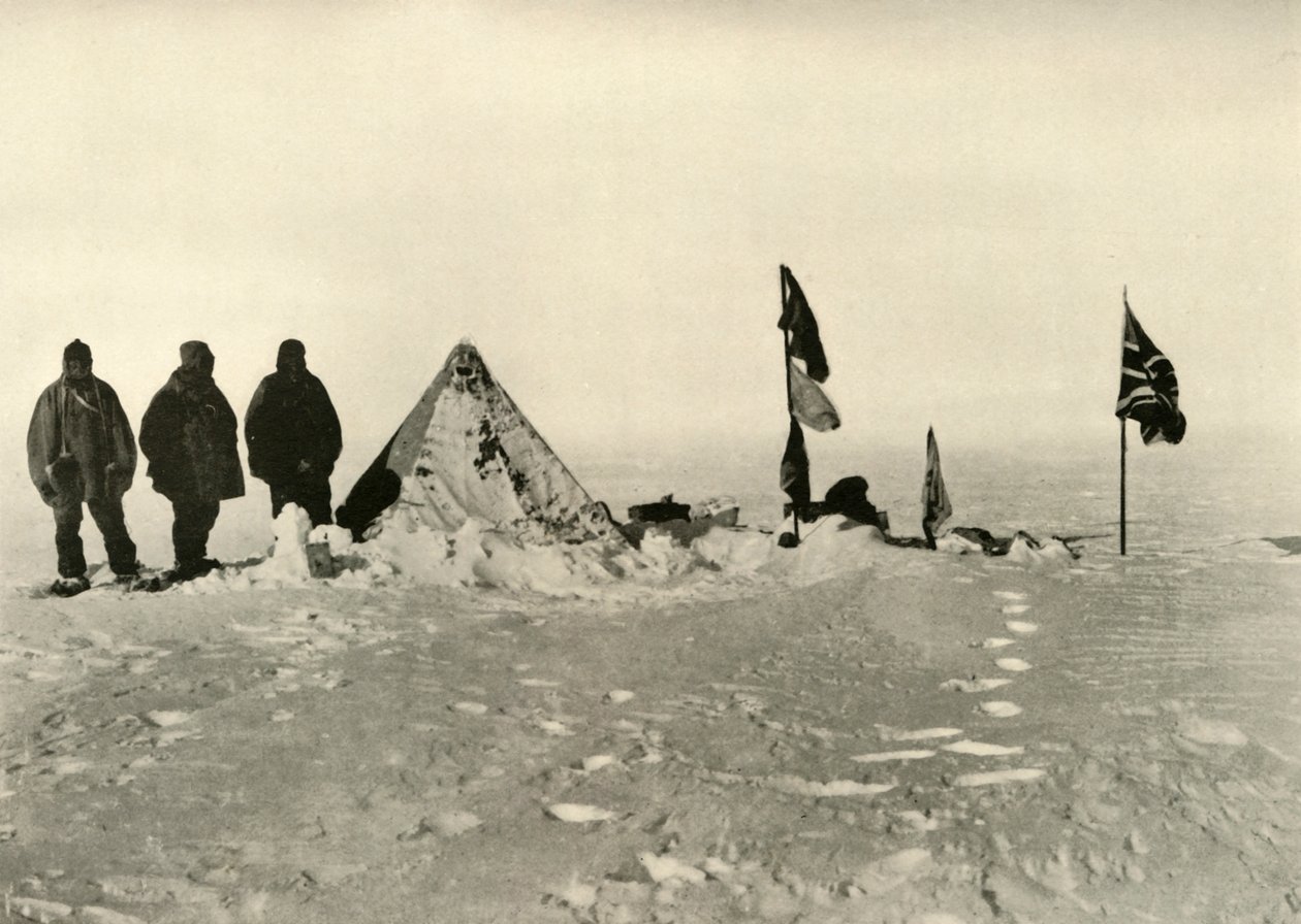 O acampamento mais distante do sul, após sessenta horas de nevasca, em fevereiro de 1909 de Unbekannt