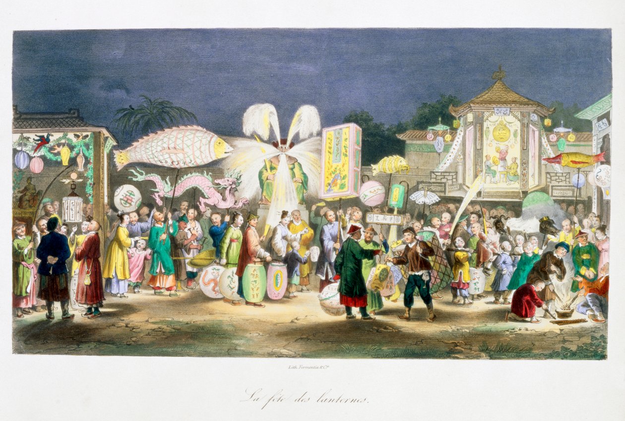 O Festival das Lanternas, China, 1824-1827 de Unbekannt