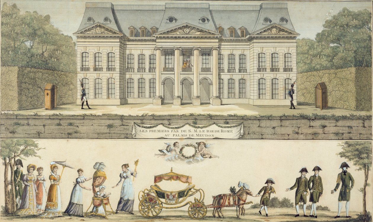 Os Primeiros Passos do Rei de Roma no Castelo de Meudon, século XIX de Unbekannt