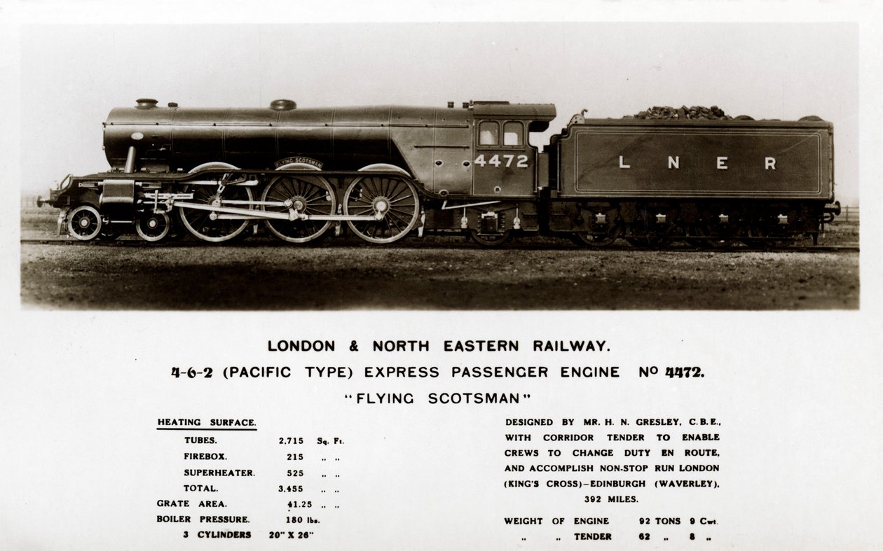 A locomotiva a vapor Flying Scotsman, século 20 de Unbekannt
