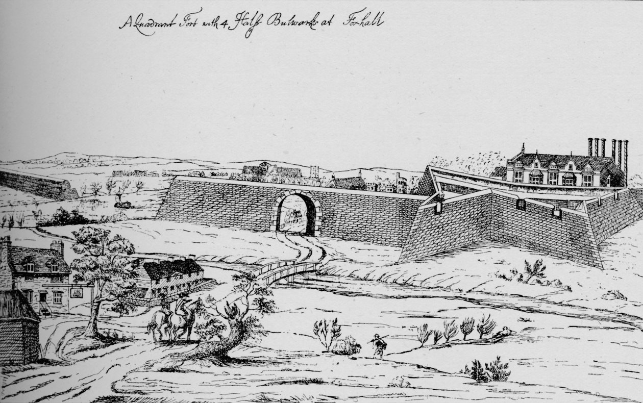 O forte em Vauxhall erguido para a defesa de Londres durante a Guerra Civil, c1810, 1912 de Unbekannt