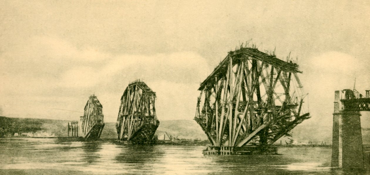 A ponte adiante no curso da construção, c1930. de Unbekannt