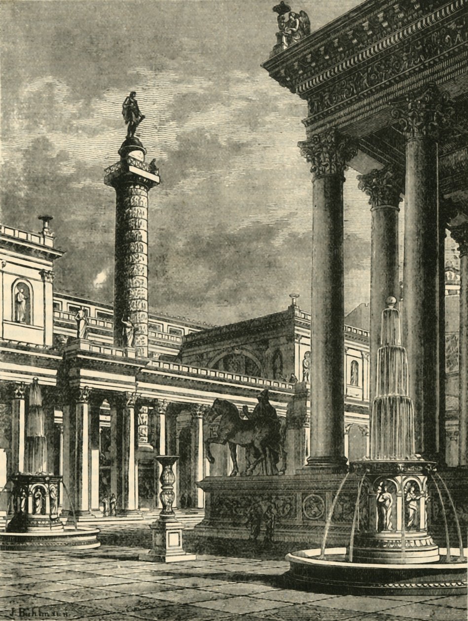 Restauração do Fórum e da Coluna de Trajano, 1890. de Unbekannt