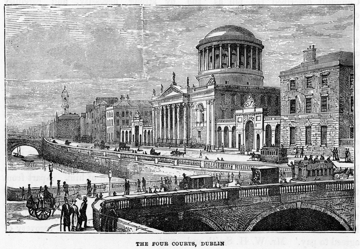Os Quatro Tribunais, Dublin, século XIX de Unbekannt
