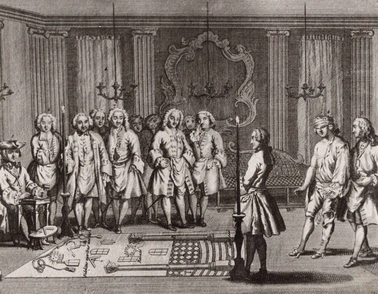 A cerimônia de iniciação dos maçons franceses, século XVIII de Unbekannt