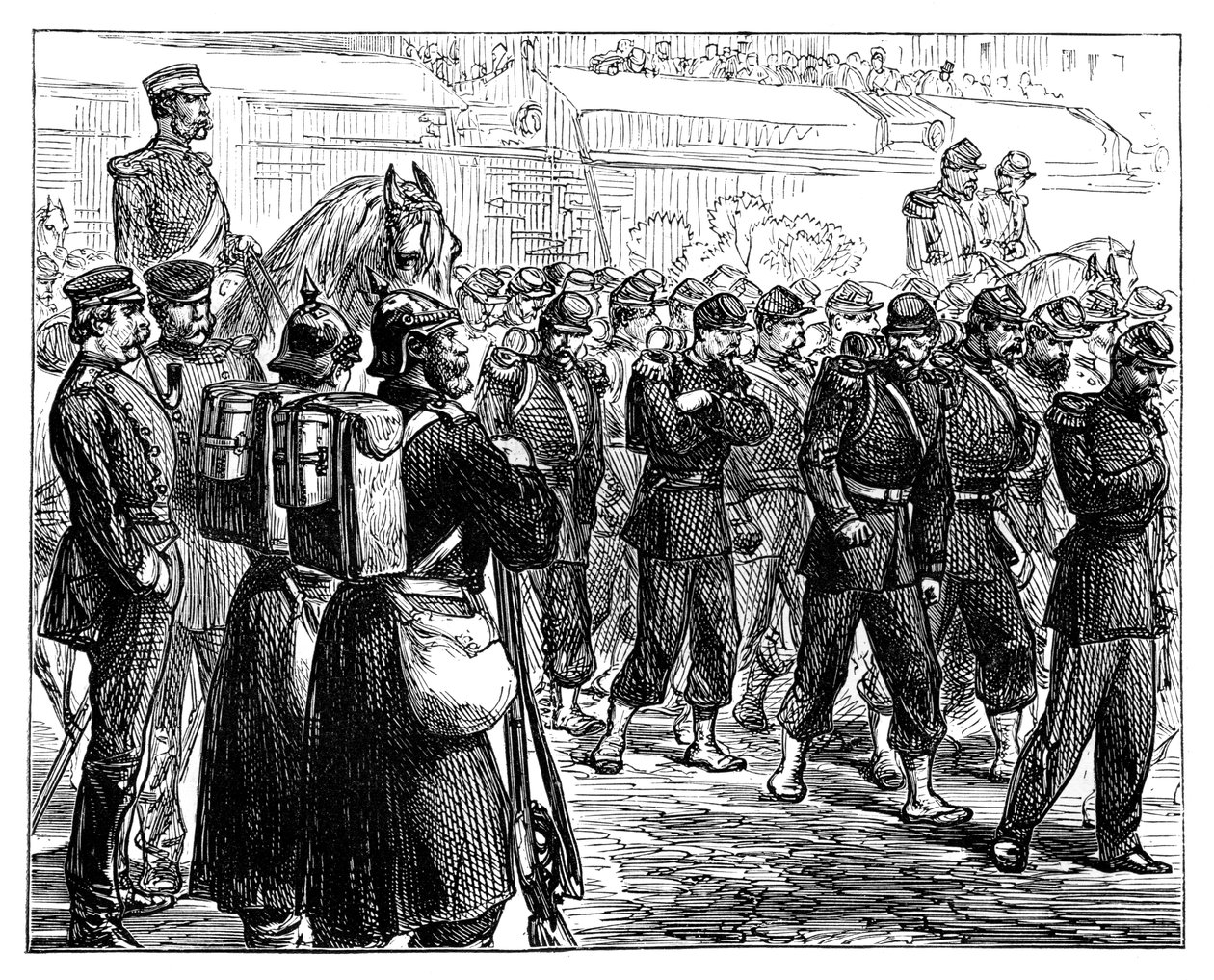 As tropas francesas deixando Metz, c1870 de Unbekannt
