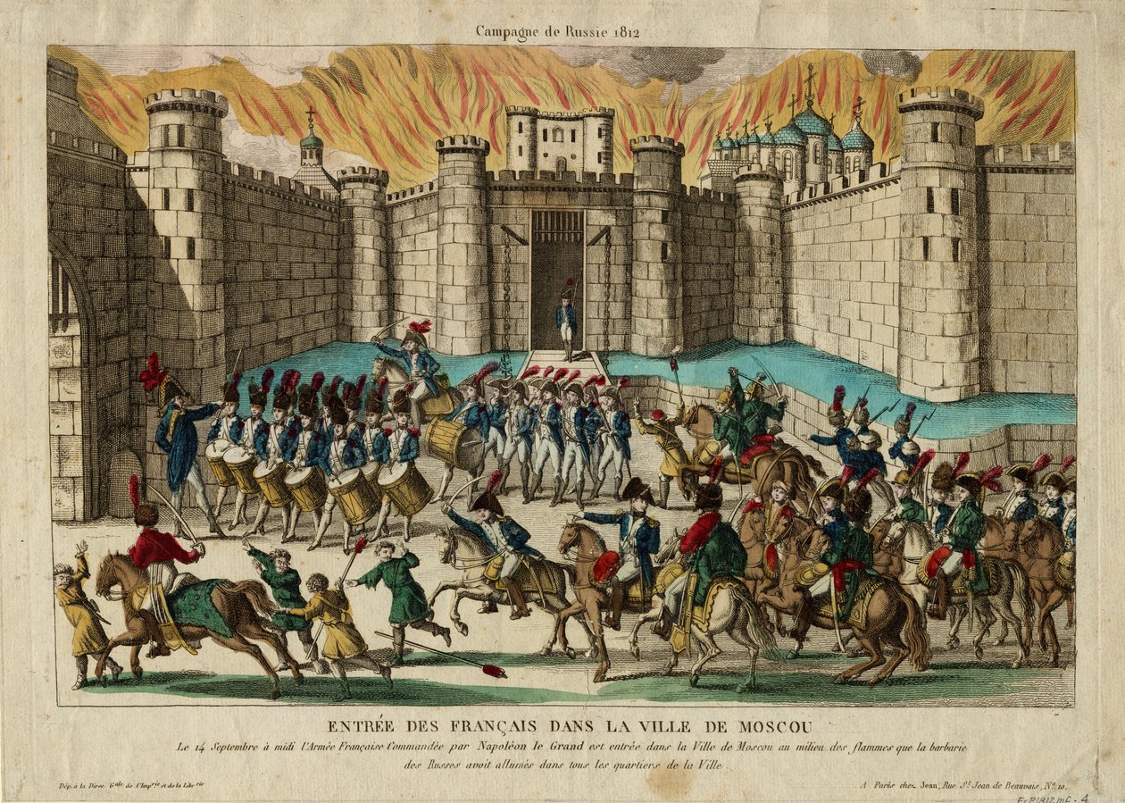 A entrada francesa em Moscou, 1812 de Unbekannt