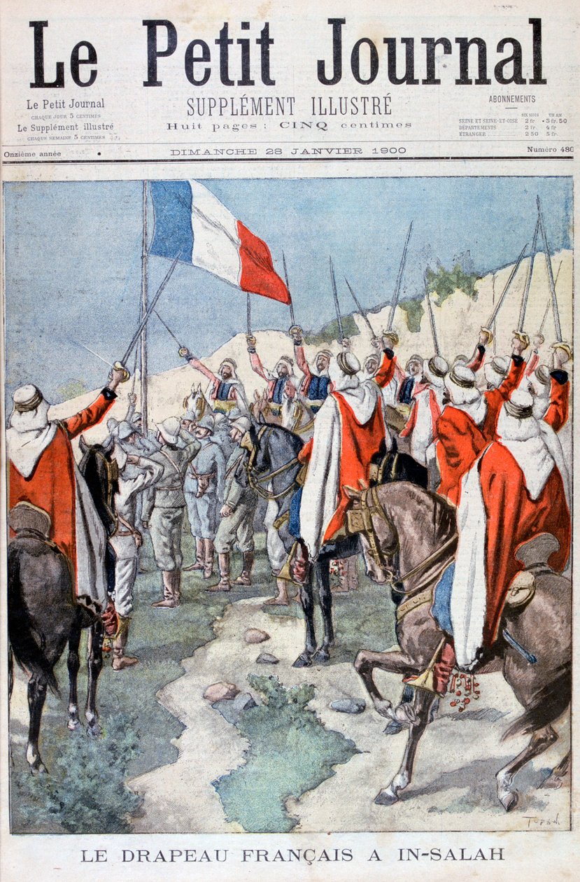 A bandeira francesa em In Salah, Argélia, 1900 de Unbekannt