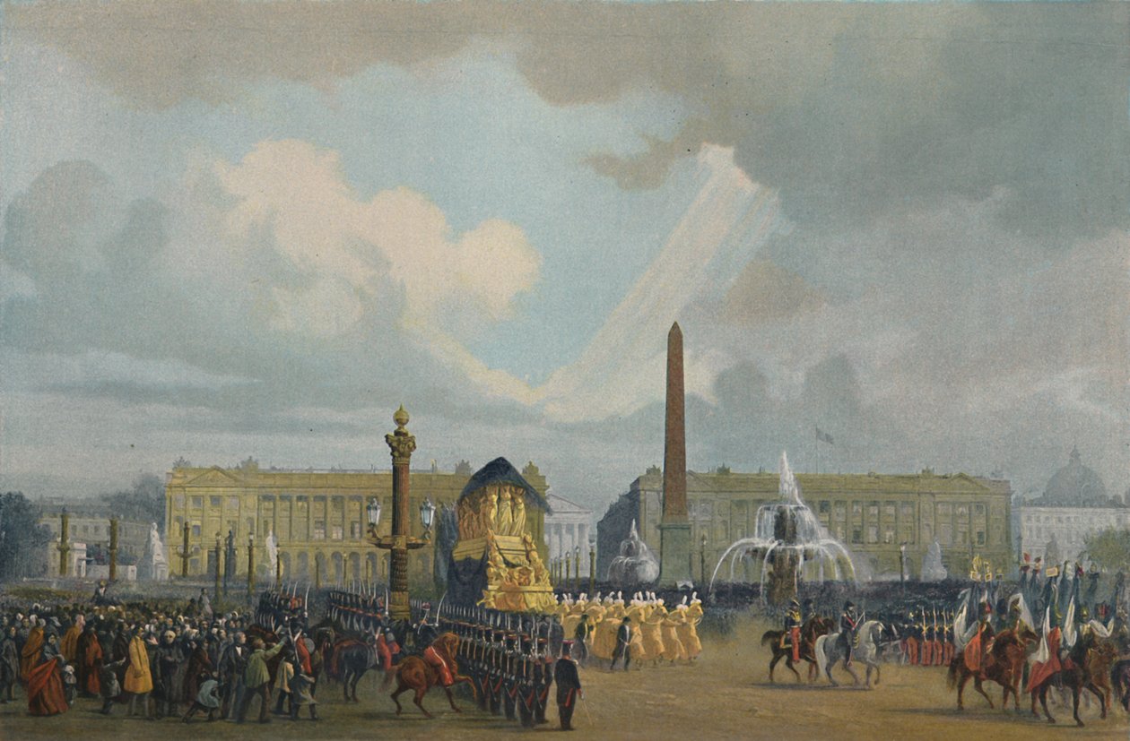 O Cortège fúnebre de Napoleão na Place De La Concorde, 15 de dezembro de 1840, 1896 de Unbekannt