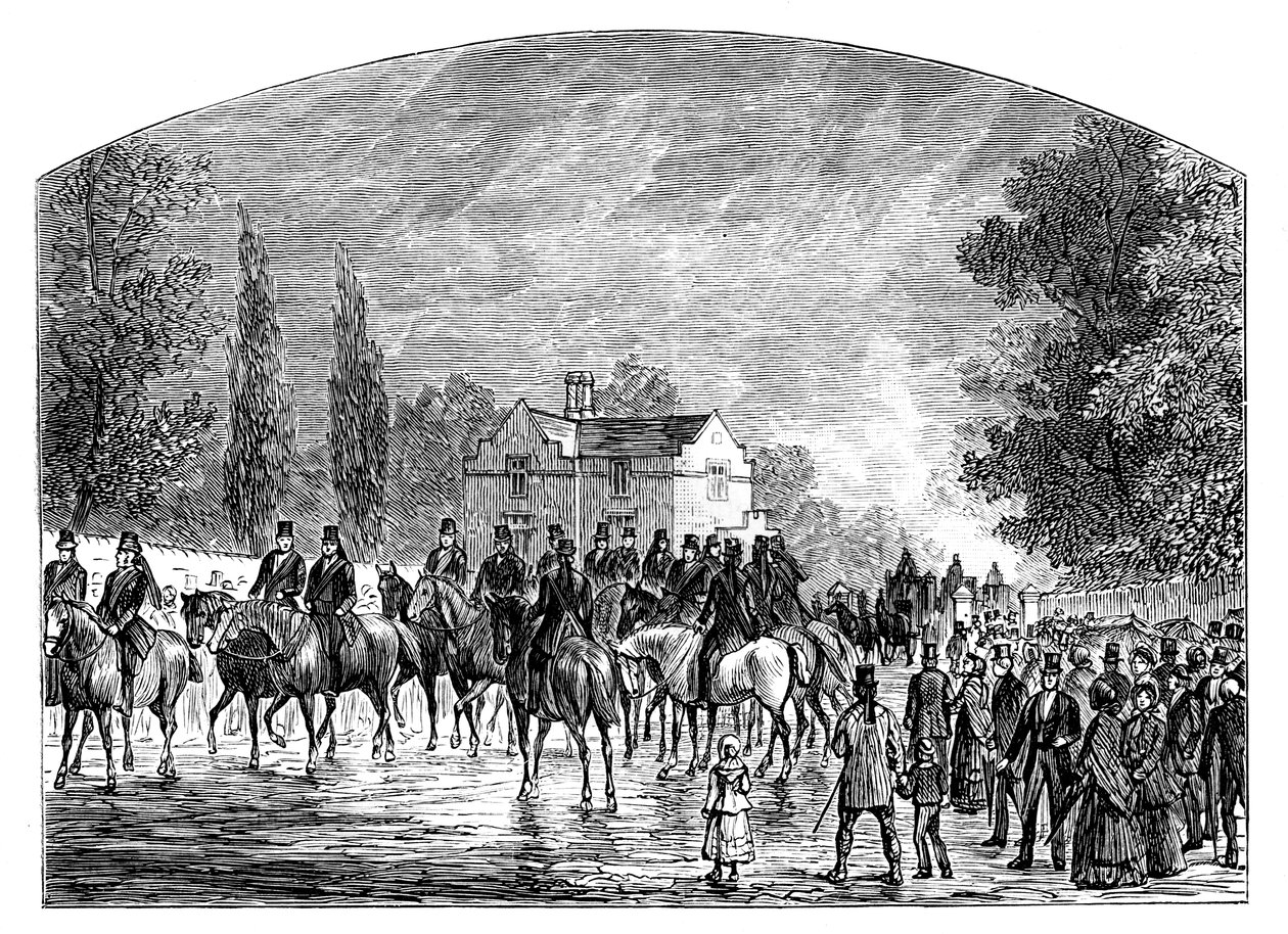 O funeral de Sir Robert Peel, Staffordshire, 1850, c1888 de Unbekannt