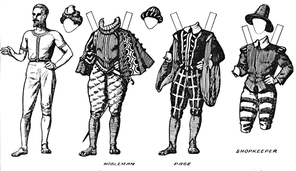 A Galeria de Trajes Britânicos: Vestido Usado no Final do Século XVI, c1934 de Unbekannt