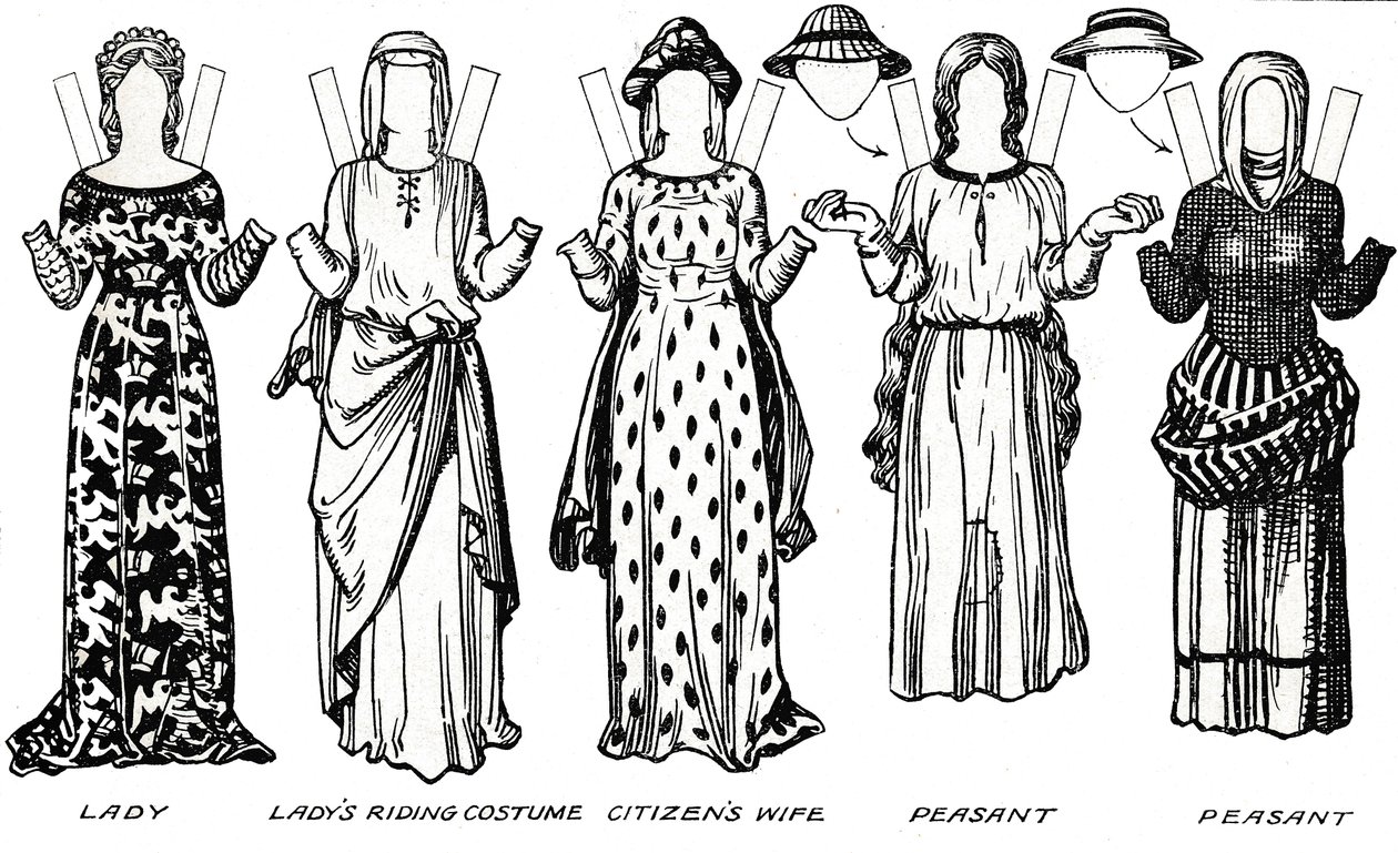A Galeria de Trajes Britânicos: Vestido Usado no Reinado do Primeiro Eduardo, c1934 de Unbekannt