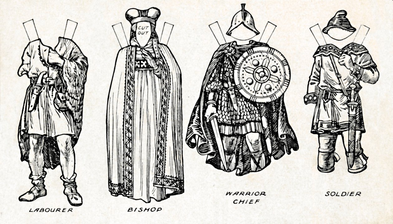 A Galeria de Trajes Britânicos: Como as Pessoas Se Vestiram no Anglo-Saxon Times, c1934 de Unbekannt