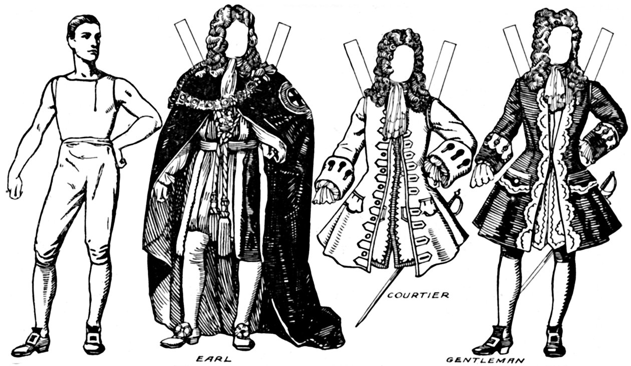 A Galeria de Trajes Britânicos: alguns dos vestidos usados em Annes Reign, c1934 de Unbekannt