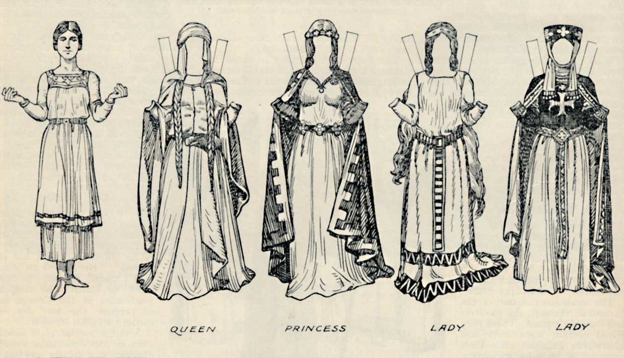 A Galeria de Traje Britânico: Tipos de Vestido no Início dos Tempos Plantagenet, c1934 de Unbekannt