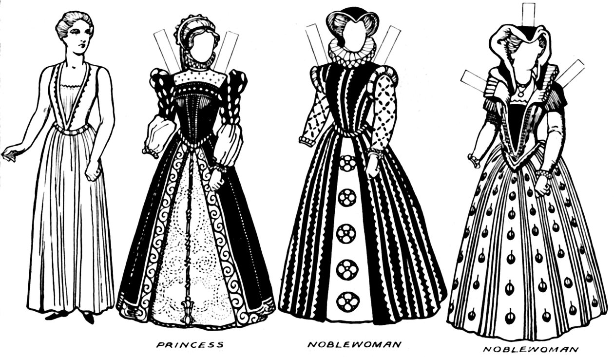 A Galeria de Trajes: Vestidos Usados nos Dias em que a Rainha Maria Reina, c1934 de Unbekannt