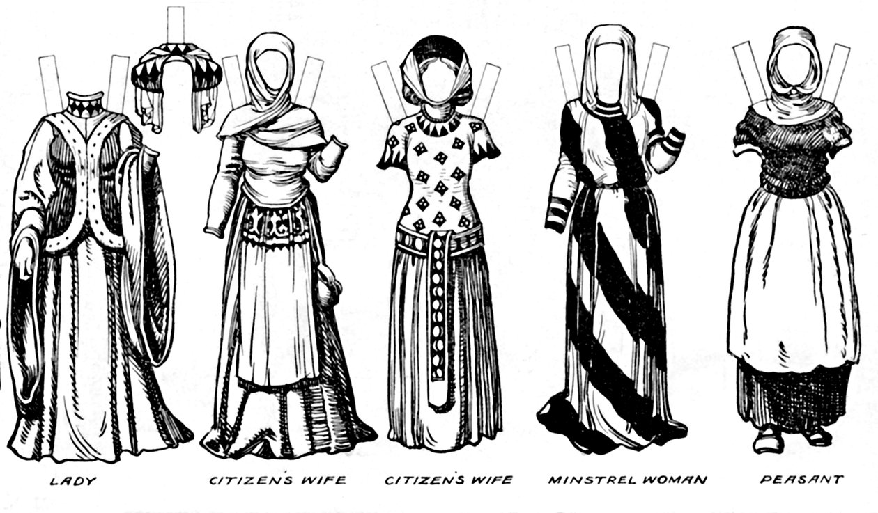 A Galeria de Trajes: Vestidos Usados nos Últimos Anos do Reinado de Edward III, c1934 de Unbekannt