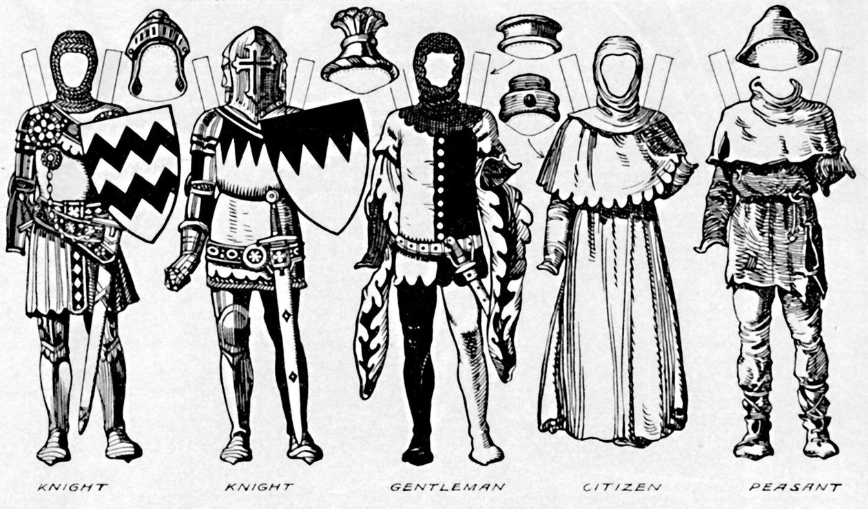 A Galeria de Trajes: Vestidos Usados nos Últimos Anos do Reinado de Edward III, c1934 de Unbekannt