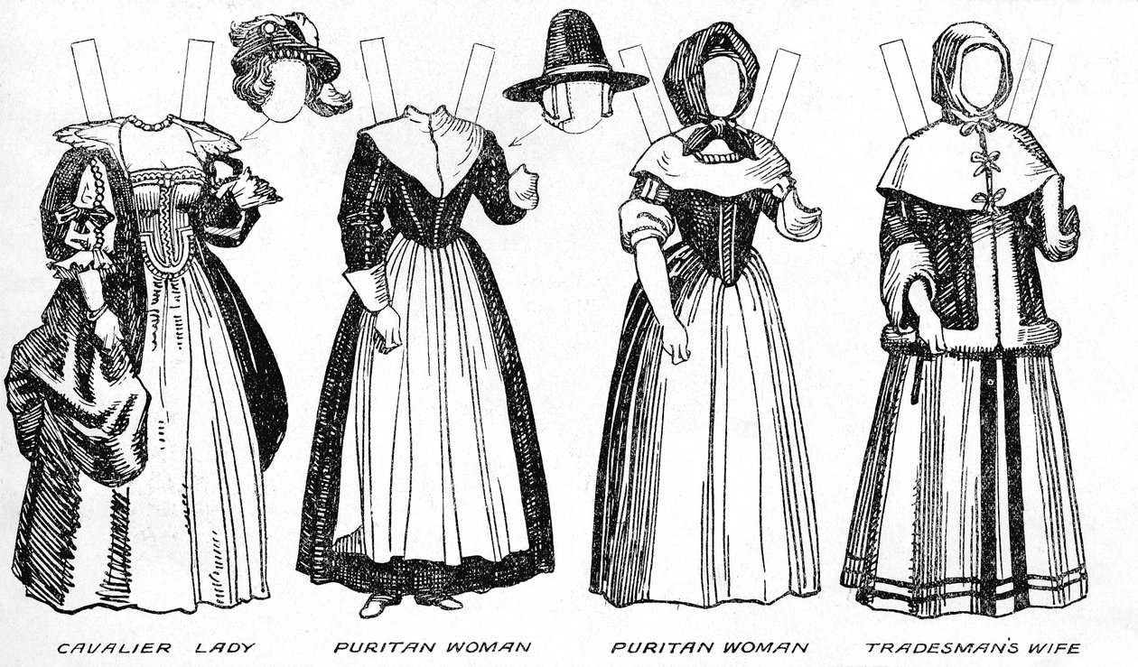 A Galeria de Trajes Históricos: alguns vestidos de Cavaliers e Roundheads, c1934 de Unbekannt