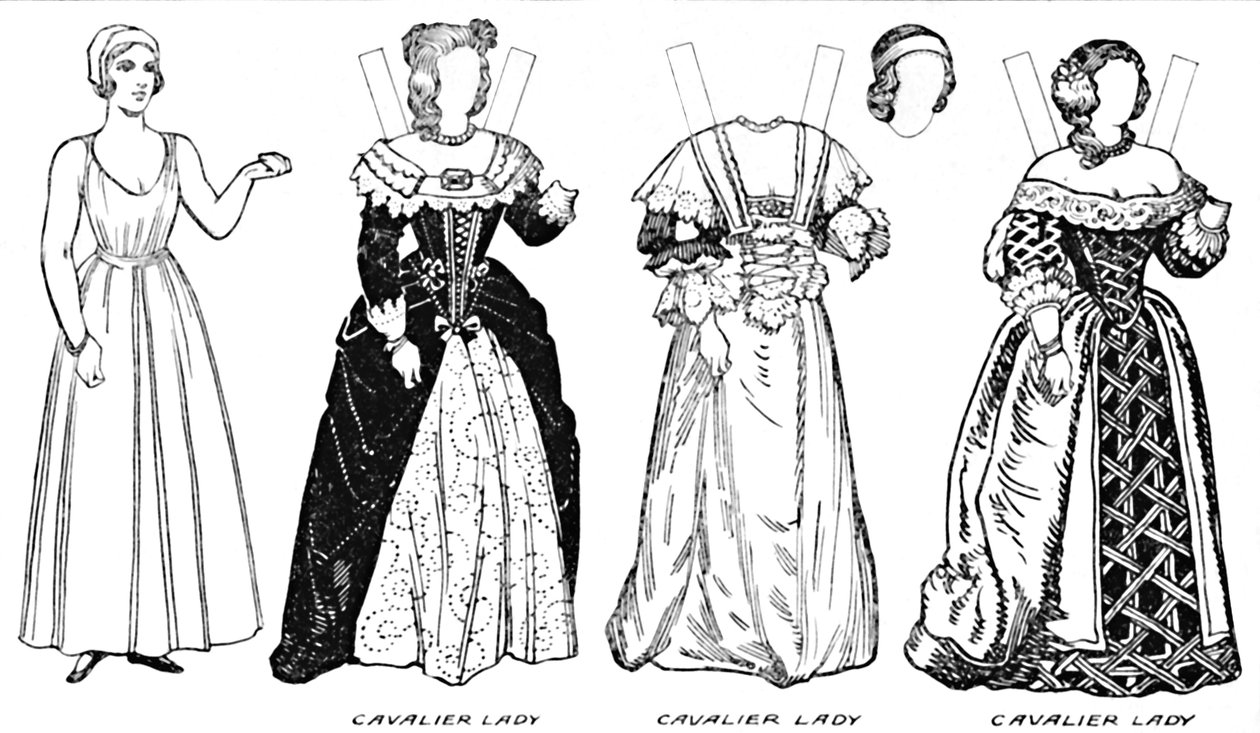 A Galeria de Trajes Históricos: alguns vestidos de Cavaliers e Roundheads, c1934 de Unbekannt