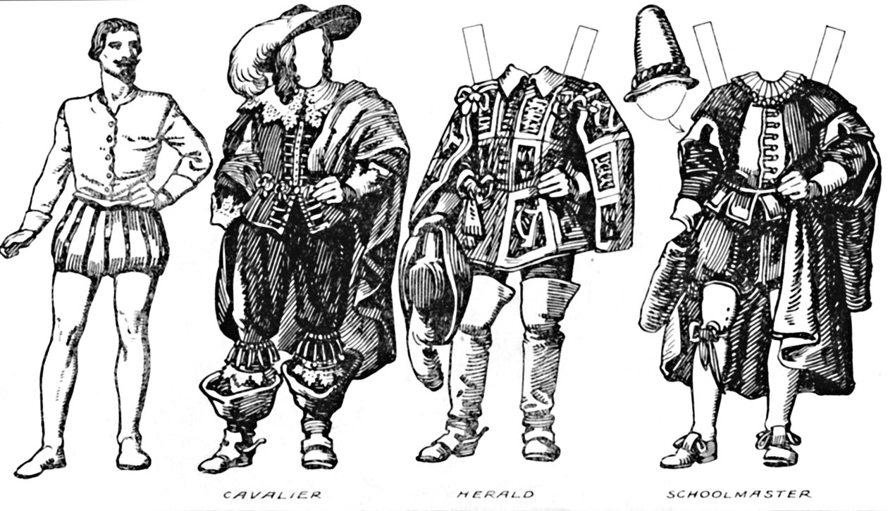 A Galeria de Trajes Históricos: alguns vestidos de Cavaliers e Roundheads, c1934 de Unbekannt